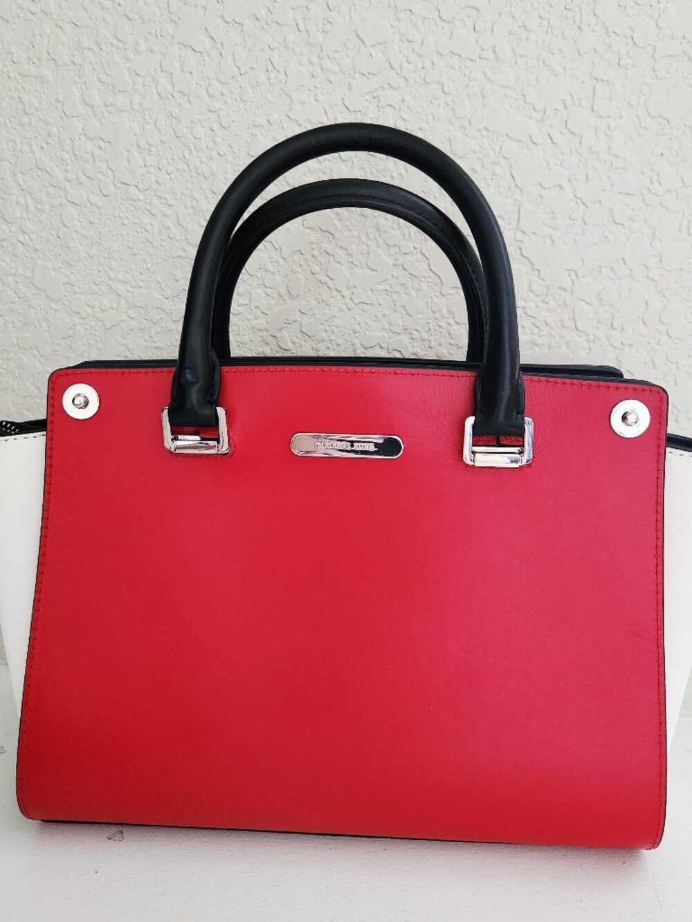 Euc Rare Reversible Michael Kors Swap Red or Blue Leather Shoulder Bag